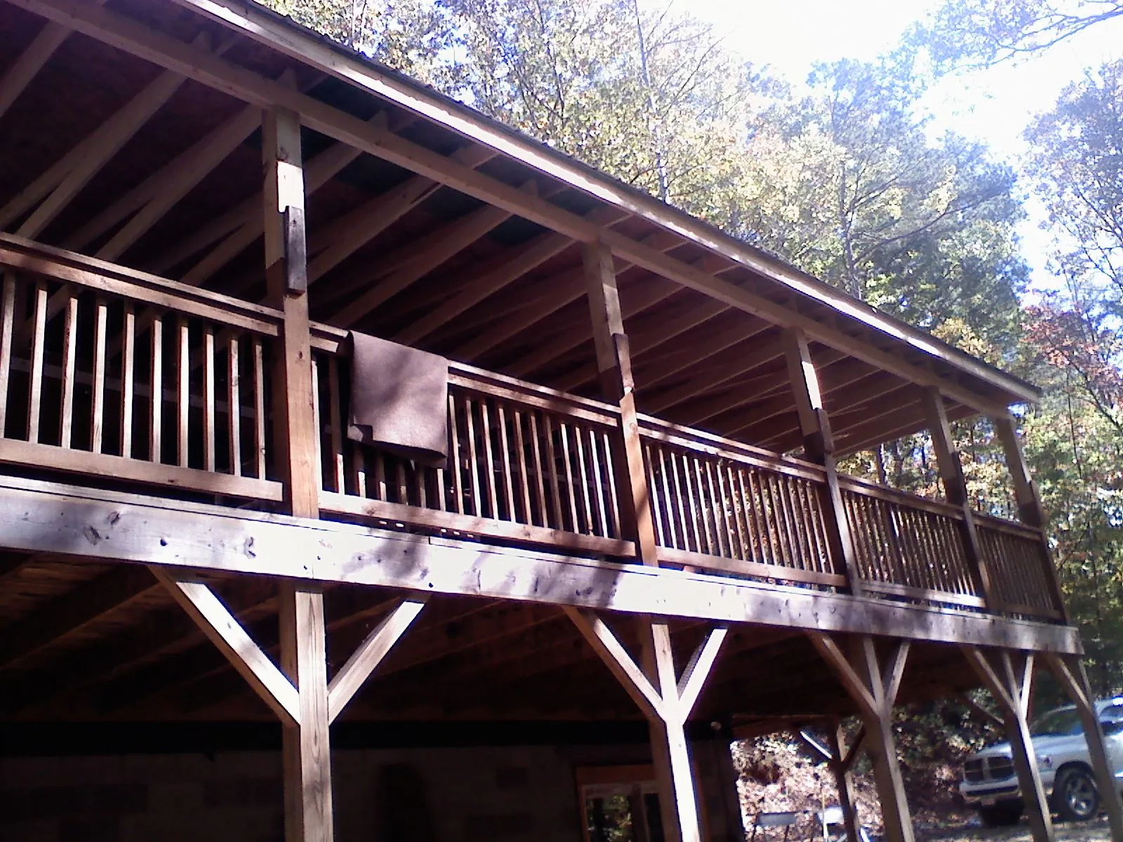 Timber framing under a new elevated porch and deck — Roof Leak Repair in Pahrump by Roofing Brothers